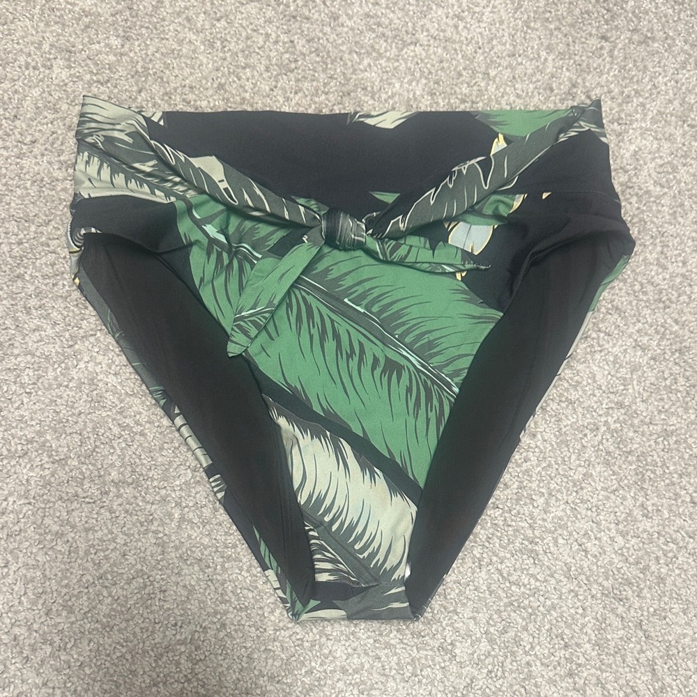 Tropical Leaf Print Bikini Bottom
